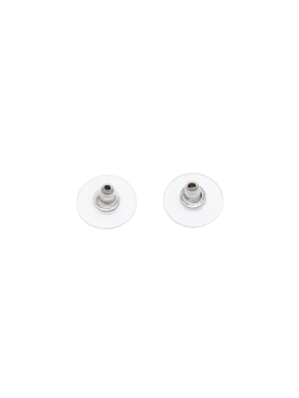Chanel Earrings CC Logo Mini Orange Silver 04 One Side CC